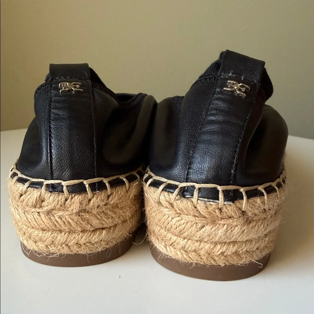 Sam Edelman Ballet Slipper Platform Espadrille Leather Ankle Lace Sample Maisy
